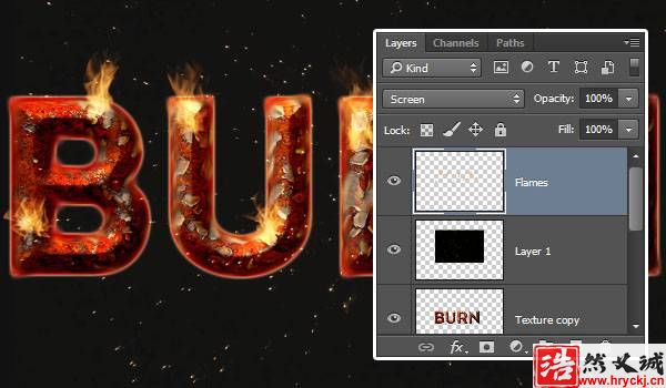 教你用PS制作炫酷燃燒藝術(shù)文字圖片效果