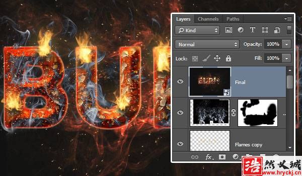 教你用PS制作炫酷燃燒藝術(shù)文字圖片效果
